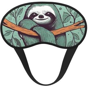 Luiaard groen slaapmasker, zacht, comfortabel oogmasker met verstelbare riem, verduistering, oogslaapschaduw, hoes voor vrouwen, meisjes, mannen, reizen, yoga, dutje in ploegendienst