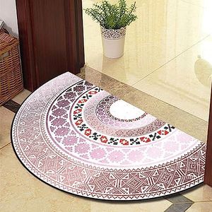 Guest Ruyunlai Halve cirkel tapijt voor gepersonaliseerde deurmatten entree deur welkom binnenmatten rond buiten buiten binnen tapijt voor achterdeur roze 100x180cm