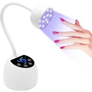 Mini-uv-led-nagellamp, lcd-display, automatische intelligente sensor, 36 W uv-lamp voor gelnagels, 12 stuks led-kralen met dubbele lichtbron, voor thuis en in de salon (wit)