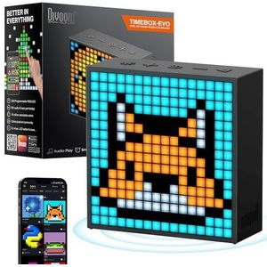 Divoom - Timebox-Evo - Draagbare Bluetooth-Luidspreker - Zwart - 256 LED Paneel