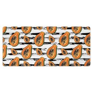 Tropische Papaya Mode Bureau Muismat Antislip Gaming Muismat Accessoires Decor 40x90cm