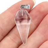 Natural Stone Pendants Blue Turquoises Red Agated Crystal for Jewelry Making Women Necklace Earrings Gift 15x33mm-Clear_Quartz