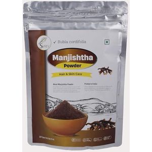 SVATV Natural Manjistha Powder (Rubia cordifolia) Madder Root Powder | Bevordering van een gezonde en heldere huid | Natuurlijke haarkleur | Indian Madder | Natuurlijke Moisturizer - 227 gram