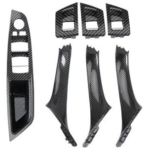 Auto interieurdeurgrepen 7-delige Set Voor BMW 5-serie F10 F18 523 525 528 LHD RHD Auto-interieurdeurgreepafdekking(LHD Carbon Fiber)