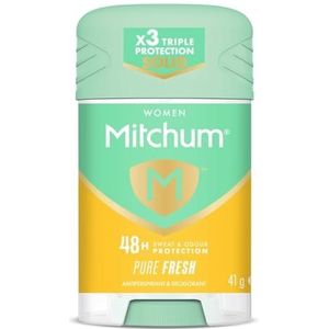 Mitchum Triple Odor Defense 48HR beschermende deodorantstick en antitranspirant voor dames (41 g), puur vers, getest door dermatologen, 41 g (verpakking van 1)