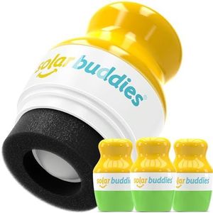 Solar Buddies Zonnebrandcrème Applicator - Pak van 3 groene - Herbruikbare roll-on sponsapplicator voor zonnebrandcrème, zonnebrand en lotion voor kinderen, volwassenen en gezinnen - Bevat 100 ml