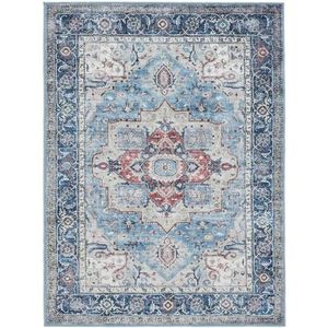 RugVista Georgia Oriental, Vloerkleed, Moderne vloerkleden, 340 x 240 cm, Rechthoekig, Laagpolig, Machinewas, oeko_tex_100, Blauw/Multi