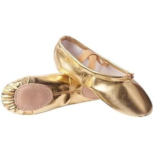 Ballet Slippers Composiet PU Lederen Ballet Dansschoenen Professionele Zachte Vrouwen Split Zool Roze Zwart Groothandel Ballerina Dansschoenen Ballet Pompen, Goud, 41.5 EU