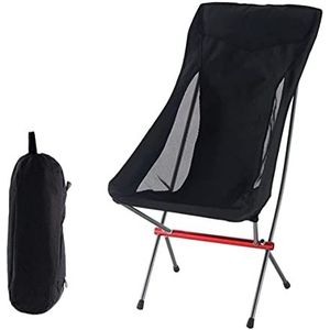 Outdoor Stoelen Campingstoel Klapstoel Opvouwbare Campingstoel Met Rugleuning Draagbare Stoelen Met Opbergtas Voor Buiten Kamperen Backpacken Wandelen Klapstoelen Kampeerstoelen (Color : Black)