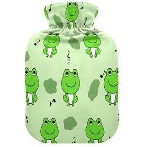 LI ZHI XIN PVC warmwaterkruik met fluwelen deksel 1L 2L kleine middelgrote dierlijke kikker patroon