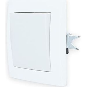 LINA lichtschakelaar, stopcontacten met frame, complete set, inbouwdoos, inbouwdoos, inbouwdoos, wandschakelaar, wisselschakelaar (LINA lichtschakelaar, 1-voudig, aan/uit, wit, met frame