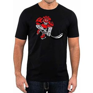 Hockey Player Tough Men's Black T-Shirt overhemden(Small)
