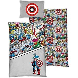 Marvel Avengers Dekbedovertrek Comics - Eenpersoons - 140 x 200 cm - Bio Katoen