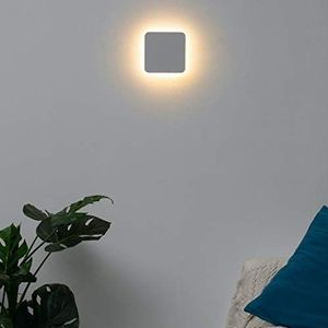 KOSILUM - LED wandlamp vierkante afgeronde randen minimalistisch wit - Eporedia - Warm wit licht verlichting woonkamer slaapkamer keuken hal - 6W - 732lm - geïntegreerde led - IP20