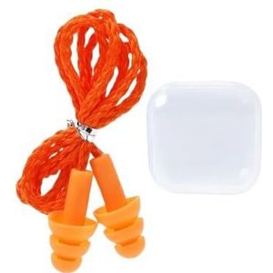 Siliconen snoer oordopjes beschermer anti-verloren herbruikbare gehoorbescherming ruisonderdrukking veilig zwemmen werk oordopjes met touw (oranje)