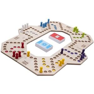 Keezen Bordspel Connect Deluxe - 3-6 Spelers - Hout - Houten Keezenspel - Tokkenspel