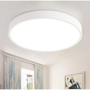 Natsen 24 W LED plafondlamp ultraplatte ronde plafondlamp Ø30x4cm, warm wit 3000 Kelvin, lamp voor woonkamer, slaapkamer, werkkamer, keuken, kantoor (wit)