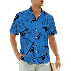 Lineman Damesshirt met korte mouwen, strandshirt, Hawaïaans shirt, casual zomershirt, 4XL