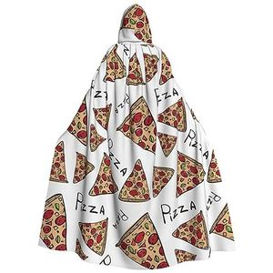 WURTON Pizza Patroon Print Hooded Mantel Unisex Mantel Met Capuchon Halloween Kerst Hooded Cape Voor Vrouwen Mannen