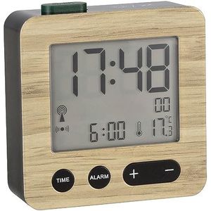 TFA Dostmann 60.2545 Digitale draadloze wekker, houtlook