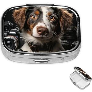 Pil Case Rechthoek 3 Compartiment Pillendoos Ronde Pil Organiseer Metalen Waterdichte Geneeskunde Organizer Doos voor Reizen Kleine Pillen Container Draagbaar voor Supplementen