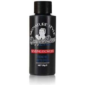 Dapper Dan Signature Style Styling Poeder, Gemakkelijk aan te Brengen Haartextuurpoeder voor Mannen, Biedt een Sterke Matte Fixatie, Verdikkend en Volumegevend Resultaat, Ongeparfumeerd, 20g