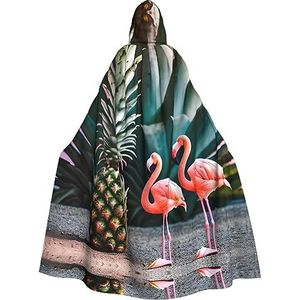 SSIMOO Pineapple Flamingo Unisex mantel-boeiende vampiercape voor Halloween - een must-have feestkleding voor mannen en vrouwen