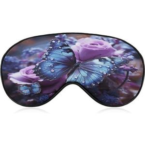 Oogmasker, roos met vlinder bedrukt slapend oogmasker, nachtoogmasker, verduisterende slapende oogmasker, reizen oogmasker