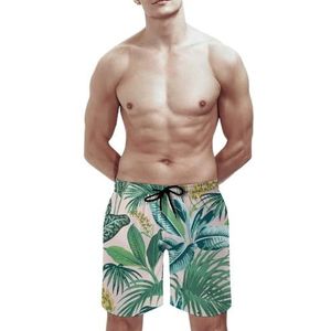 SANYJRV Hawaii Interessante zwembroek voor heren, casual ademende sneldrogende shorts, elastische korte broek met trekkoord, Kleur 3, XS