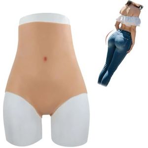 Adima Realistische siliconen nep-billen slipjes met liftende pads, shapewear slips met hoge taille voor heupvergroting voor crossdressers,Bruin,one size