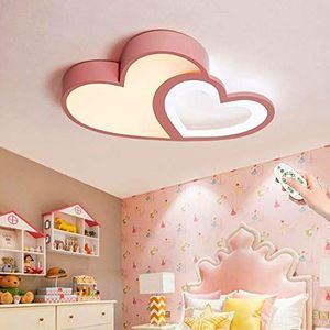 LED Kinderverlichting Babylamp Moderne Cartoon Plafondlamp Creatief Hartvormig Ontwerp Acryl Lampenkap Plafondlamp Voor Kinderkamer Slaapkamer Woonkamer Eetkamer Dimbare Kroonluchter,Pink