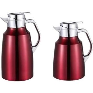 Geïsoleerde warmwaterkruik, vacuüm dubbellaags, koffie-geïsoleerde waterkoker, thuis geïsoleerde waterkoker (Size : 2L without Tea filte, Color : Red)