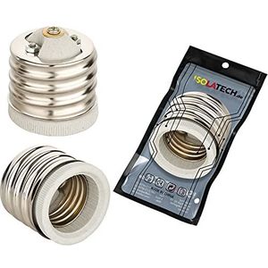 ISOLATECH 1 stuks E40 naar E27 adapter fitting voor E27 fitting LED converter voor spaarlampen (max. 250V/2A) gloeilampen keuken badkamer plafond installatie keramische basis hittebestendig