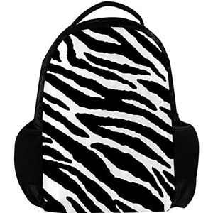 Animal Skins Zebra Print Gepersonaliseerde Rugzak voor vrouwen en man School reizen werk Rugzak, Meerkleurig, 27.5x13x40cm, Rugzak Rugzakken