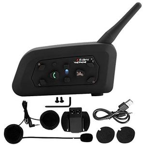VNETPHONE V6-1200 Bluetooth Motorcycle Interphone 1200M Full-duplex Intercom Wireless Headset for 6 Riders