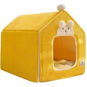 Draagbare hondenhok, huisdier hek-slip kennel for huisdieren puppy kitten konijn, huisdier krat binnen gebruik, katten kooien binnen(Yellow2,L)