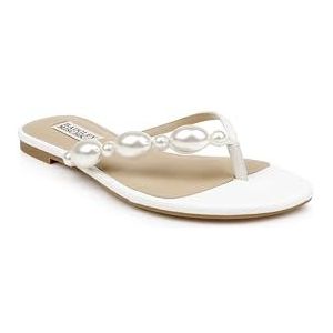 Badgley Mischka Dyana Teenslippers voor dames, Wit leder, 35 EU