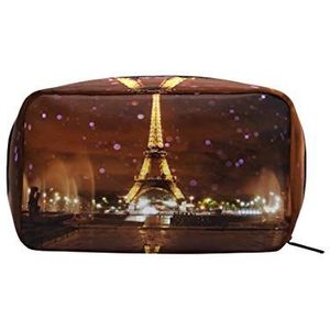 MONTOJ Romantische Parijs Eiffeltoren nacht landschap make-up Zip Pouch cosmetische zakken