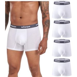 wirarpa Heren ondergoed Trunks Micro Modal Boxer Shorts Zachte Comfortabele Onderbroek voor Mannen 4 Pack, Wit, M