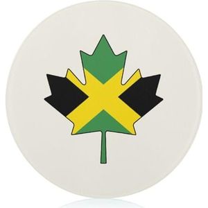 Jamaicaanse esdoornvlag snijplank ronde dienblad slagers blok snijplank voor het snijden van vlees groenten kaas en brood