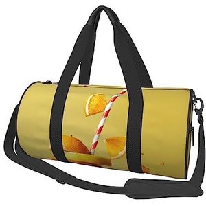 Oranje limonade Reizen Duffel Bag Gym Tote Bag Lichtgewicht Bagage Tas voor Weekender Sport Vakantie, Zwart, One Size, Zwart, Eén maat