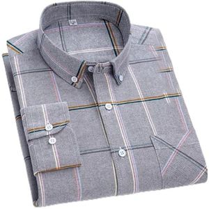 Rfmfkkg Heren Revers Casual Business Jurk Shirt Lange Mouw Streep Shirts Button Down Shirt Met Zak 1836 4xl 44