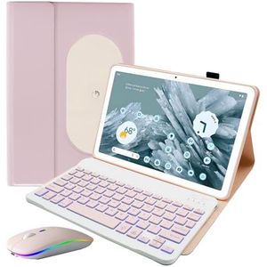 Toetsenbordhoes Voor Google Pixel Tablet 11"" 2023, Draadloos Toetsenbord Met Achtergrondverlichting En Penhouder, Bluetooth-Muis Voor Tablet,Roze