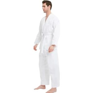 Karate vechtsportkleding Judo en Taekwondo Gi Wit 110-190cm(XS-130CM)