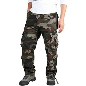 Heren Camo Joggers Slim Fit Werkbroek Mannen Plus Size Comfortabele Casual Lichtgewicht Losse Fit Pant Lounge Broek Heren met Meerdere Zakken Losse Mannen Activewear Broek Outdoor, Camouflage, S