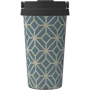 YJxoZH Koraalkleurige patronen print herbruikbare koffiekop - vacuüm geïsoleerde koffie reismok voor warme en koude dranken