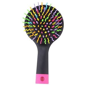 Haarborstel Zwart Draagbare Ontwarrende Haar Borstel Met Achterspiegel Voor Lange Korte Krullend Dikke Dunne Haar Kam voor Mannen Vrouwen Kids