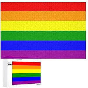 Regenboog LGBT Trots Vlag Grappige Jigsaw Puzzel Houten Foto Puzzel Gepersonaliseerde Aangepaste Gift Voor Mannen Vrouwen 300/500/1000 Stuk