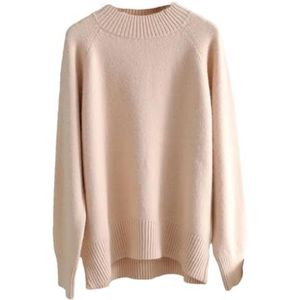 Lmtossey Herfst en winter casual verdikte ronde hals oversized trui trui voor vrouwen warme losse kasjmier trui, Beige, Eén Maat