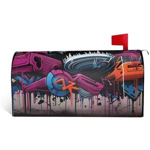 GTKSYNVE Kleurrijke Graffiti Brievenbushoezen Magnetische Standaard Grootte 25,5 x 21 inch Decoratieve Brievenbus Wraps Waterdichte Post Brievenbus Cover Gepersonaliseerde Brievenbus Covers voor Tuin